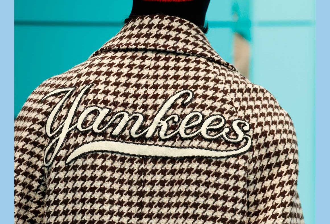 Gucci Houndstooth Coat with New York Yankees Patches ...