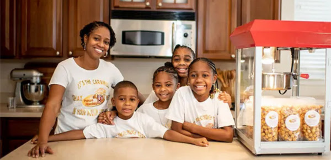 Black Mompreneur and her 4 kids launch successful gourmet popcorn brand