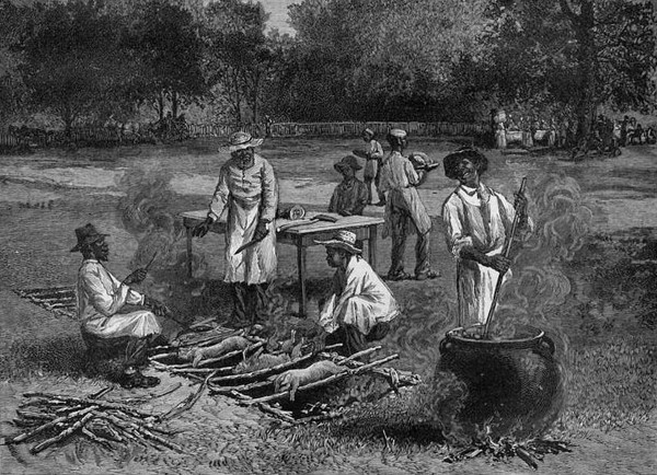 A-Southern-Barbecue-a-wood-engraving-from-a-sketch-by-Horace-Bradley-published-in-Harpers-Weekly-July-1887
